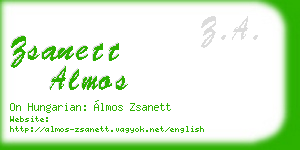 zsanett almos business card